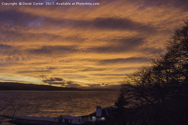 Setting sun over Beauly Firth Picture Board by Derek Corner