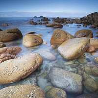 Buy canvas prints of Porth Nanven Rockpool by mark leader