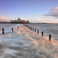 Buy canvas prints of Lighting the causeway by mike Davies