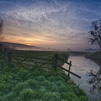 Buy canvas prints of  A Somerset Sunrise by mike Davies