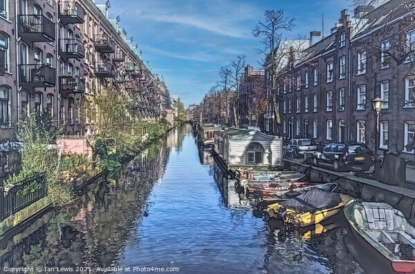 Amsterdam Apartments Digital Art Picture Board by Ian Lewis