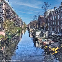 Buy canvas prints of Amsterdam Apartments Digital Art by Ian Lewis