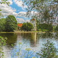 Buy canvas prints of Across The Thames To Bisham Church by Ian Lewis