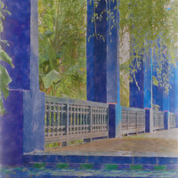 Buy canvas prints of Blue Colonnade by Ian Lewis
