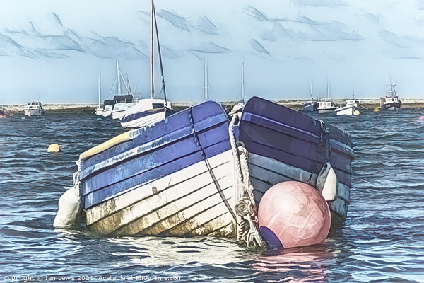 Boat and Buoy Digital Art Picture Board by Ian Lewis