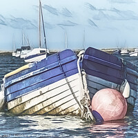 Buy canvas prints of Boat and Buoy Digital Art by Ian Lewis