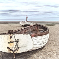 Buy canvas prints of Boats On a Shingle Beach by Ian Lewis