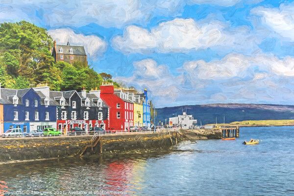 An Impressionist View Of Tobermory Picture Board by Ian Lewis