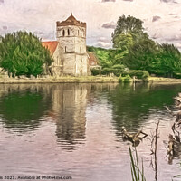 Buy canvas prints of Bisham Church By The Thames by Ian Lewis