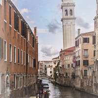 Buy canvas prints of A Side Street In Venice by Ian Lewis