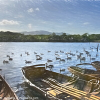 Buy canvas prints of The Late Afternoon Commute On Derwentwater by Ian Lewis