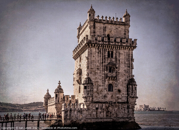 Queuing For The Belém Tower Lisbon Picture Board by Ian Lewis