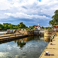 Buy canvas prints of Approaching Goring on Thames Lock by Ian Lewis