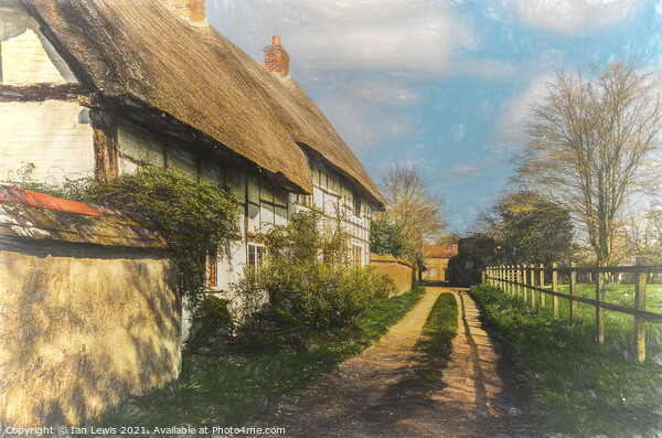 Thatched Cottages In Blewbury Picture Board by Ian Lewis