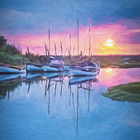Buy canvas prints of Sunset at Blakeney a Digital Painting by Ian Lewis