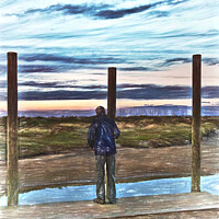 Buy canvas prints of Watching The Sunset At Blakeney by Ian Lewis