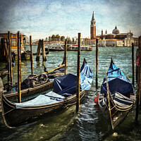 Buy canvas prints of Gondolas At Rest by Ian Lewis