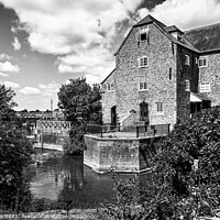 Buy canvas prints of The Abbey Mill Tewkesbury in Monochrome by Ian Lewis