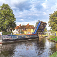 Buy canvas prints of The Lift Bridge at Aldermaston by Ian Lewis