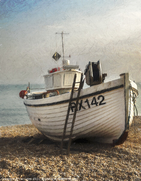 Fishing Boat and a Ladder Picture Board by Ian Lewis