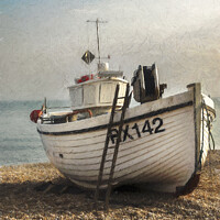 Buy canvas prints of Fishing Boat and a Ladder by Ian Lewis