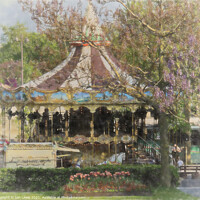 Buy canvas prints of Carousel By The Seine by Ian Lewis