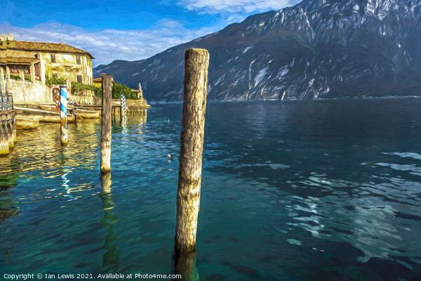The waterside at Limone Sul Garda Picture Board by Ian Lewis