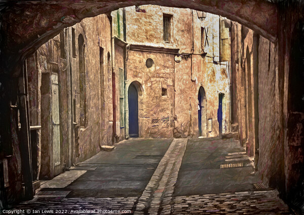 A Medieval Street in Pézenas Picture Board by Ian Lewis