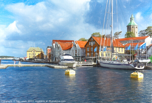 Stavanger Quayside Picture Board by Ian Lewis