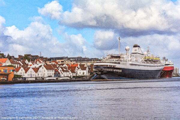 Stavanger Quayside with Moored Ships Picture Board by Ian Lewis