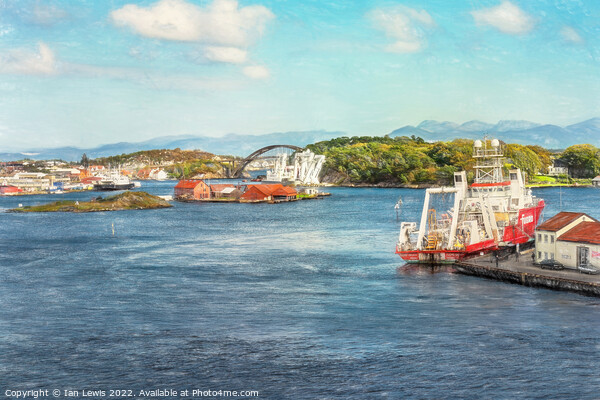 The Port of Stavanger Picture Board by Ian Lewis