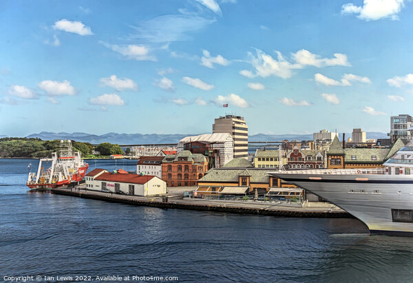 Stavanger Harbourside as Digital Art Picture Board by Ian Lewis