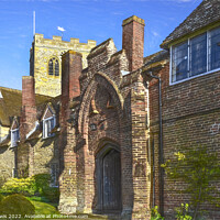 Buy canvas prints of The Church and Almshouses at Ewelme by Ian Lewis