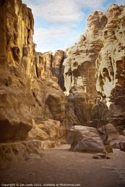 The Road Into Petra Picture Board by Ian Lewis