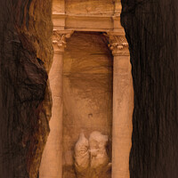 Buy canvas prints of First Sight of The Treasury at Petra by Ian Lewis