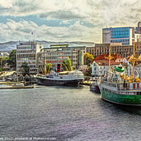 Buy canvas prints of Vintage Ships at Stavanger digital art by Ian Lewis