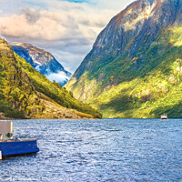 Buy canvas prints of Sightseeing on The Næroyfjord by Ian Lewis