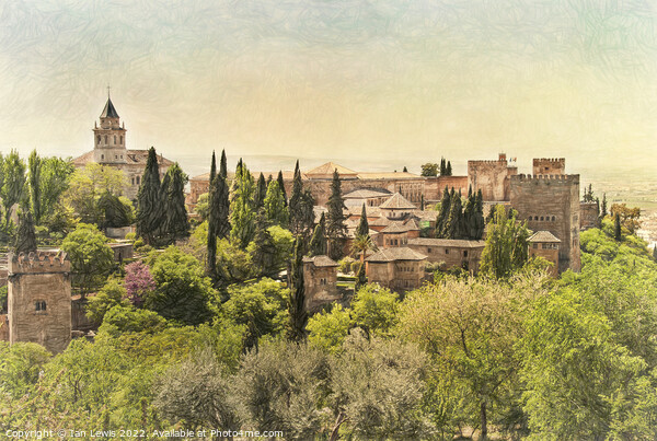 Towers of the Alhambra Palace Picture Board by Ian Lewis