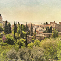 Buy canvas prints of Towers of the Alhambra Palace by Ian Lewis