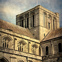 Buy canvas prints of Winchester Cathedral Tower by Ian Lewis