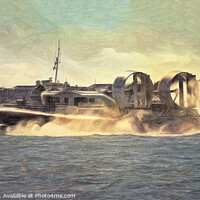 Buy canvas prints of Hovercraft Heading Out To Sea by Ian Lewis