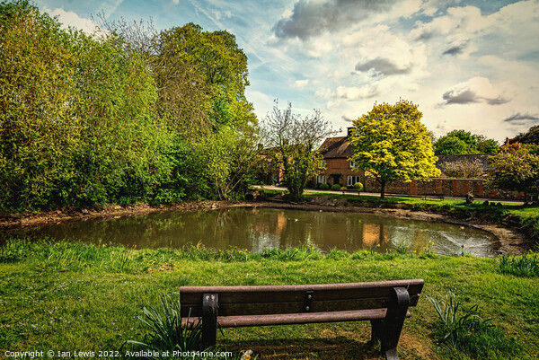 A Seat By The Village Pond Picture Board by Ian Lewis