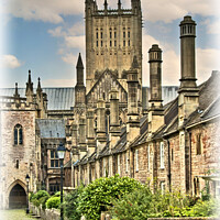 Buy canvas prints of Wells Cathedral and Vicars Close by Ian Lewis