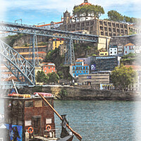 Buy canvas prints of By The Douro River in Porto by Ian Lewis