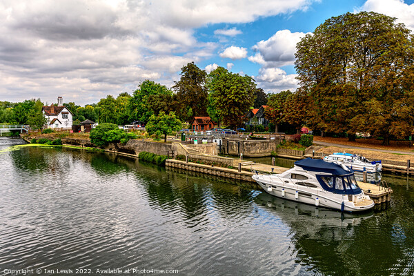 Moored By The Lock At Goring Picture Board by Ian Lewis