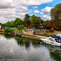 Buy canvas prints of Moored By The Lock At Goring by Ian Lewis