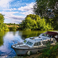 Buy canvas prints of A Shady Mooring on the Thames by Ian Lewis