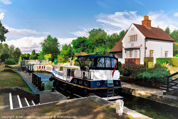Benson Lock on the Thames Picture Board by Ian Lewis