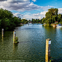Buy canvas prints of Crossing The Thames at Benson Weir by Ian Lewis