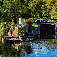 Buy canvas prints of The Town Lock at Newbury by Ian Lewis